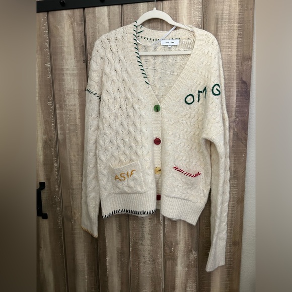 NWOT Anthropologie John + Jenn OMG Cabled Cardigan Sweater, M - Picture 2 of 7